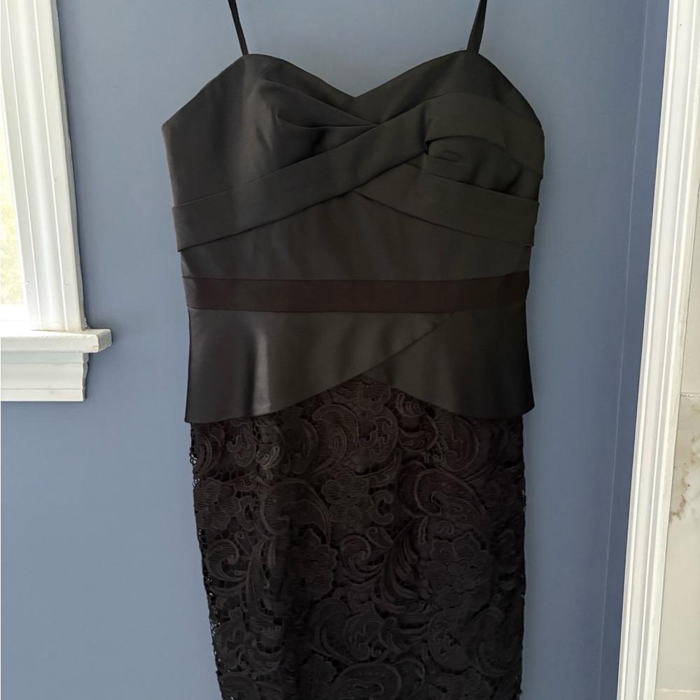 Adrianna Papell size 8 Strapless Black Evening Dress - removable straps